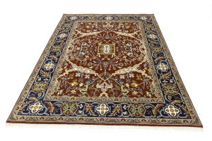 Rusty Red Floral 8X10 Oushak Chobi Oriental Rug