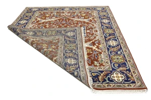 Rusty Red Floral 8X10 Oushak Chobi Oriental Rug