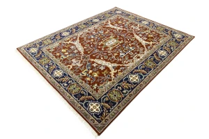 Rusty Red Floral 8X10 Oushak Chobi Oriental Rug