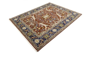 Rusty Red Floral 8X10 Oushak Chobi Oriental Rug
