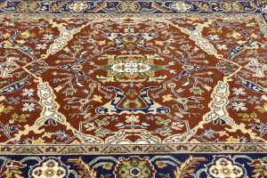Rusty Red Floral 8X10 Oushak Chobi Oriental Rug