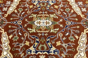 Rusty Red Floral 8X10 Oushak Chobi Oriental Rug