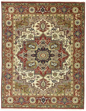 Scarlet Red 8X10 Heriz Serapi Oriental Rug