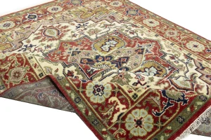 Scarlet Red 8X10 Heriz Serapi Oriental Rug