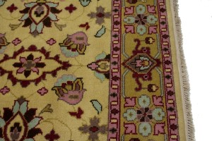 Buff Beige Floral 5'5X7'6 Oushak Chobi Oriental Rug