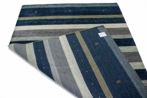Multicolored Stripes Modern 6X8 Indo-Gabbeh Oriental Rug
