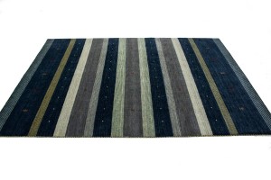 Multicolored Stripes Modern 6X8 Indo-Gabbeh Oriental Rug