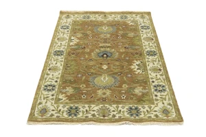 Light Rust Floral 4x6 Osh Chobi Oriental Area Rug