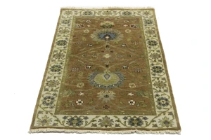 Rust Orange Floral 3X5 Osh Chobi Oriental Rug