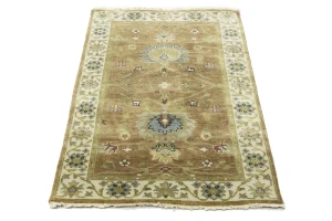 Rust Orange Floral 3X5 Osh Chobi Oriental Rug