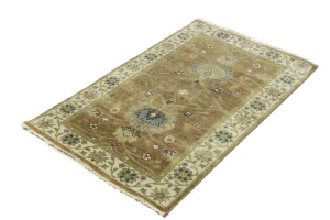 Rust Orange Floral 3X5 Osh Chobi Oriental Rug