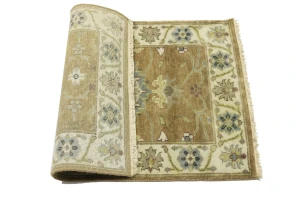 Rust Orange Floral 2X3 Osh Chobi Oriental Rug