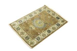 Rust Orange Floral 2X3 Osh Chobi Oriental Rug
