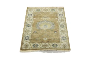 Rust Orange Floral 2X3 Osh Chobi Oriental Rug