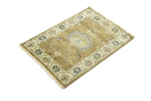 Rust Orange Floral 2X3 Osh Chobi Oriental Rug