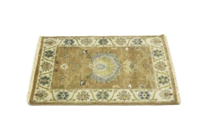 Rust Orange Floral 2X3 Osh Chobi Oriental Rug