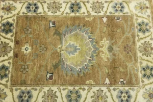 Rust Orange Floral 2X3 Osh Chobi Oriental Rug