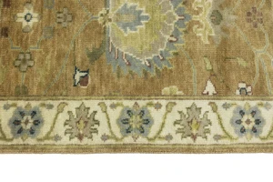 Rust Orange Floral 2X3 Osh Chobi Oriental Rug