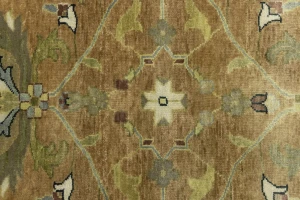 Rust Orange Floral 10X10 Osh Chobi Oriental Square Rug