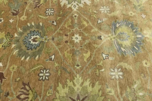 Rust Orange Floral 10X10 Osh Chobi Oriental Square Rug