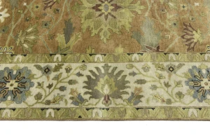 Rust Orange Floral 10X10 Osh Chobi Oriental Square Rug