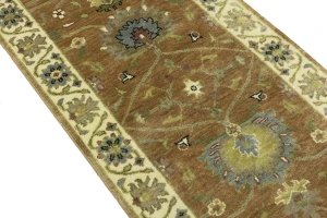 Light Rust Floral 2x14 Osh Chobi Oriental Runner Rug