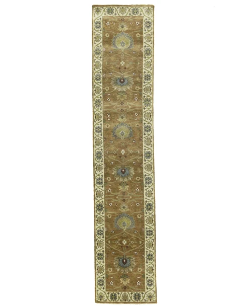 Light Rust Floral 2x12 Osh Chobi Oriental Runner Rug