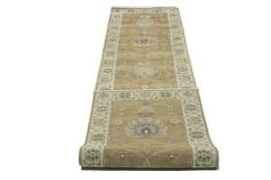 Light Rust Floral 2x12 Osh Chobi Oriental Runner Rug