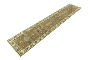 Light Rust Floral 2x12 Osh Chobi Oriental Runner Rug