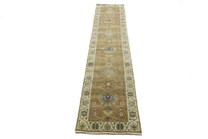 Light Rust Floral 2x12 Osh Chobi Oriental Runner Rug