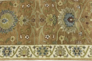 Light Rust Floral 2x12 Osh Chobi Oriental Runner Rug