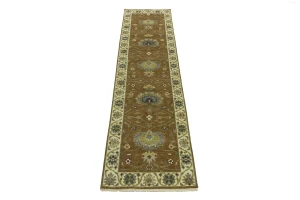 Light Rust Floral 2x10 Osh Chobi Oriental Runner Rug