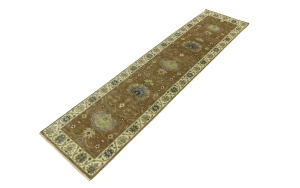 Light Rust Floral 2x10 Osh Chobi Oriental Runner Rug