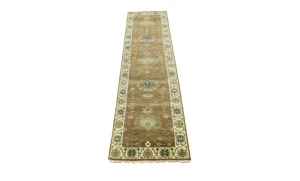 Light Rust Floral 2x10 Osh Chobi Oriental Runner Rug