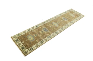 Light Rust Floral 2x10 Osh Chobi Oriental Runner Rug