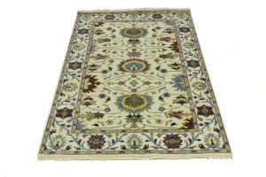 Cream Floral 4x6 Osh Chobi Oriental Area Rug