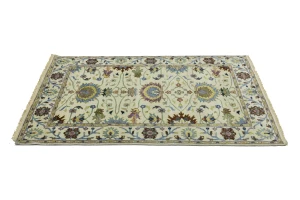 Cream Floral 4x6 Osh Chobi Oriental Area Rug