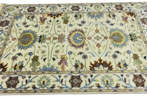 Cream Floral 4x6 Osh Chobi Oriental Area Rug