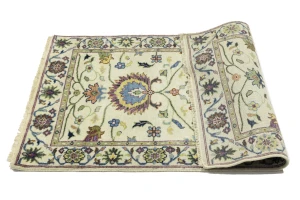 Cream Floral 3X5 Oushak Chobi Oriental Rug