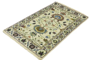 Beige Floral 3X5 Chobi Peshawar Oriental Rug