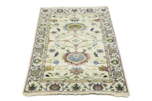 Cream Floral 3X5 Oushak Chobi Oriental Rug