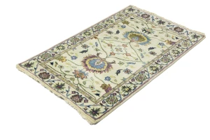 Beige Floral 3X5 Chobi Peshawar Oriental Rug