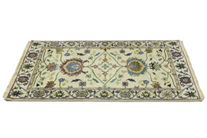 Beige Floral 3X5 Chobi Peshawar Oriental Rug