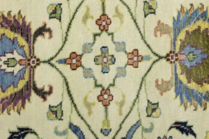 Cream Floral 3X5 Oushak Chobi Oriental Rug