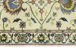 Cream Floral 3X5 Oushak Chobi Oriental Rug