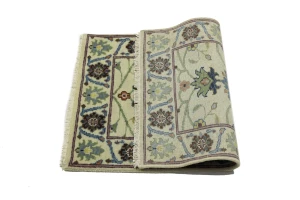 Beige Floral 2X3 Osh Chobi Peshawar Oriental Rug