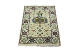 Beige Floral 2X3 Osh Chobi Peshawar Oriental Rug