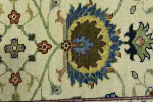 Beige Floral 2X3 Osh Chobi Peshawar Oriental Rug