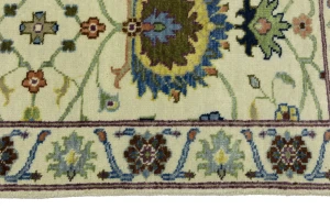 Beige Floral 2X3 Osh Chobi Peshawar Oriental Rug