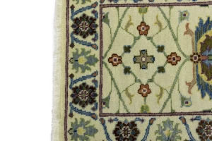 Beige Floral 2X3 Osh Chobi Peshawar Oriental Rug